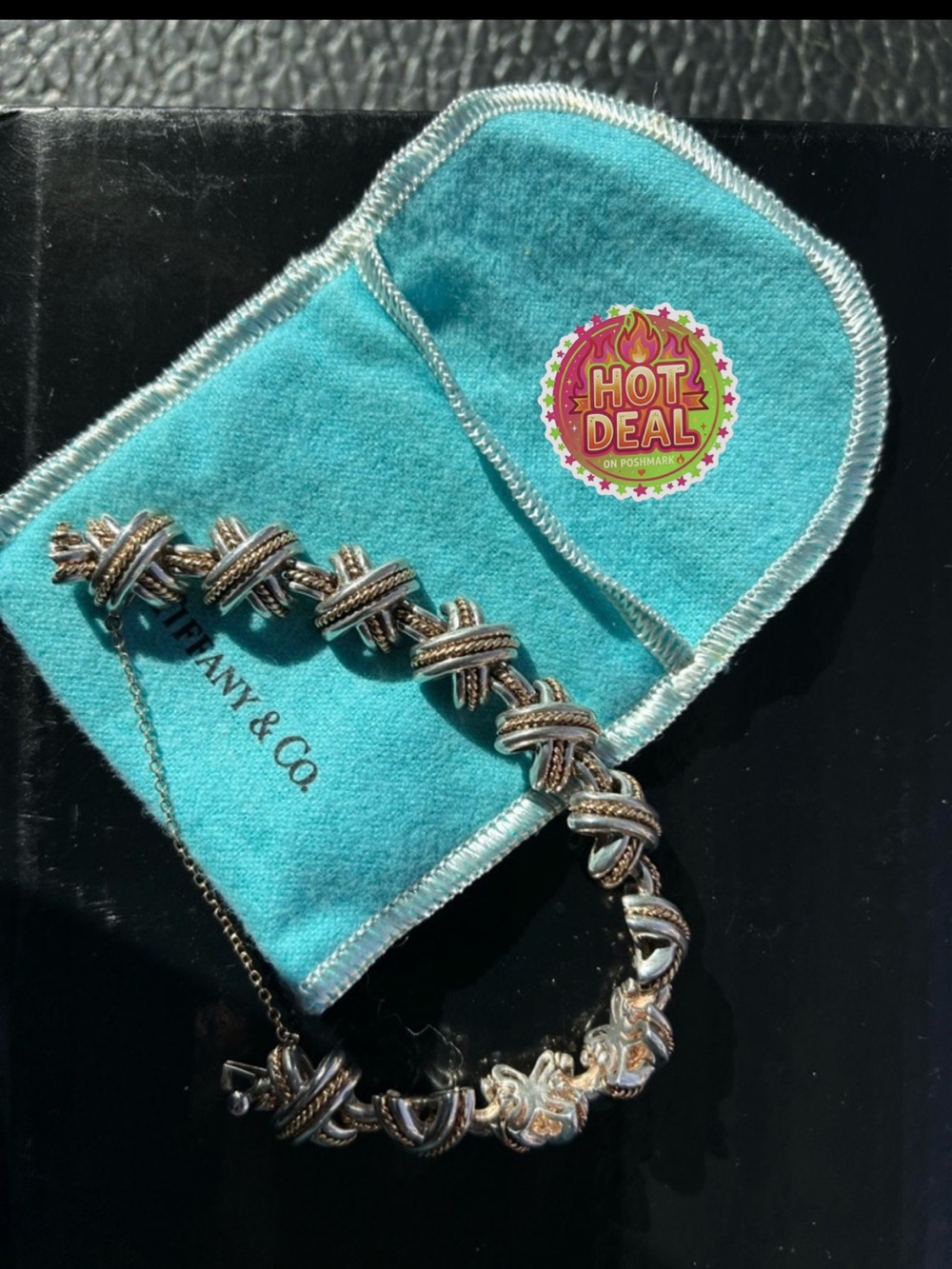 EXTREMELY RARE 1990 Tiffany & Co. Schlumberger "Lynn" bracelet silver and gold